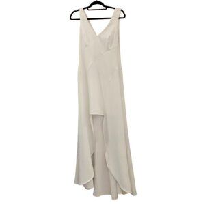 BCBG~Eve~WHITE HIGH LOW SLEEVELESS LONG MAXI DRESS PROM FORMAL SIZE 6 NWT
